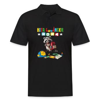 Kita Abgänger 2024 Einschulung 2024 - Männer Poloshirt - Schwarz - Vorne - Kai (181cm)