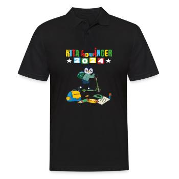 Kita Abgänger 2024 Einschulung 2024 - Männer Poloshirt - Schwarz - Vorne - Kai (181cm)