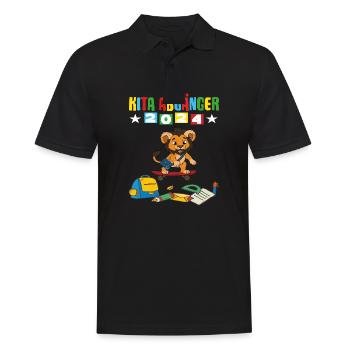 Kita Abgänger 2024 Einschulung 2024 - Männer Poloshirt - Schwarz - Vorne - Kai (181cm)