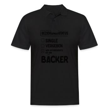 Bäcker Beziehungsstatus Back Backwaren Backen - Männer Poloshirt - Schwarz - Vorne - Kai (181cm)