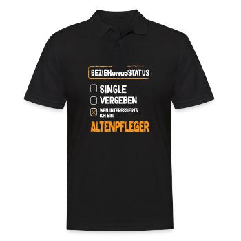 Geriatric Caregiver Relationship Status Geriatric Caregiver - Men's Polo Shirt - black - Front - Kai (181cm)