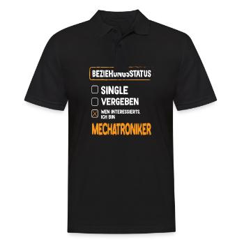 Mechatroniker Beziehungsstatus Mechatroniker - Männer Poloshirt - Schwarz - Vorne - Kai (181cm)