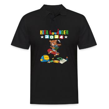Kita Abgänger 2024 Einschulung 2024 - Männer Poloshirt - Schwarz - Vorne - Kai (181cm)