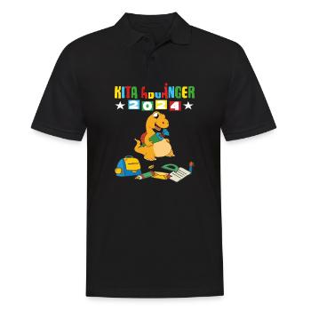 Kita Abgänger 2024 Einschulung 2024 - Männer Poloshirt - Schwarz - Vorne - Kai (181cm)