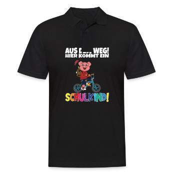 Schulkind 2024 Einschulung Schulanfang - Männer Poloshirt - Schwarz - Vorne - Kai (181cm)