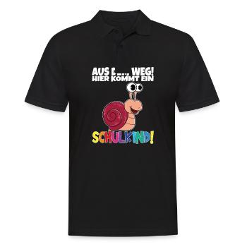 Schulkind 2024 Einschulung Schulanfang - Männer Poloshirt - Schwarz - Vorne - Kai (181cm)