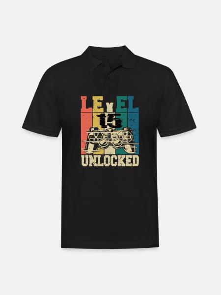 Level 18 Unlocked - Men's Polo Shirt - black