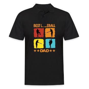 Best Baseball Dad - Männer Poloshirt - Schwarz - Vorne - Kai (181cm)