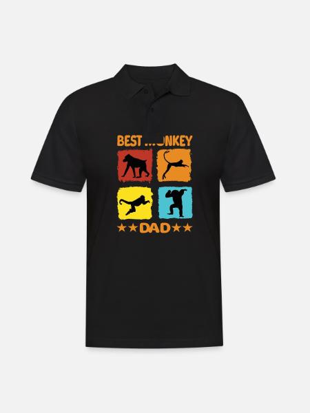 Best Monkey Dad - Men's Polo Shirt - black