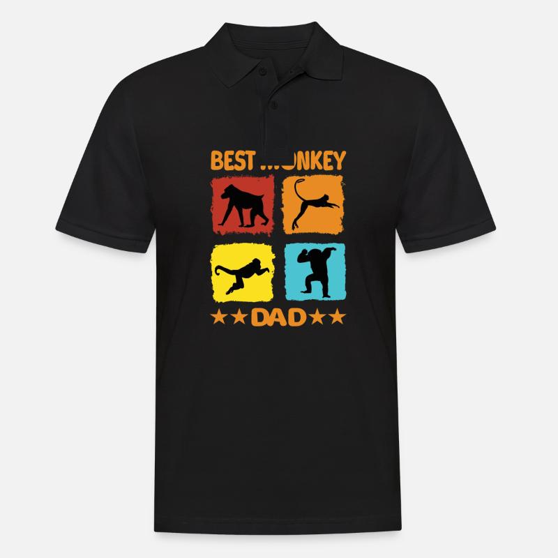 Best Monkey Dad - Men's Polo Shirt - black