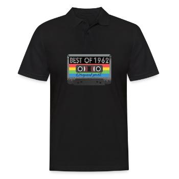 Le meilleur de 1962 Vintage Cassette Rétro Anniversaire - Polo Homme - noir - Devant - Kai (181cm)