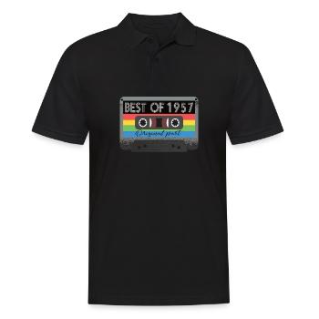 Le meilleur de 1957 Vintage Cassette Retro Anniversaire - Polo Homme - noir - Devant - Kai (181cm)