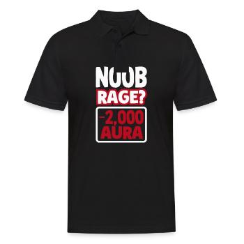 Noob Rage? -2000 aura - Männer Poloshirt - Schwarz - Vorne - Kai (181cm)