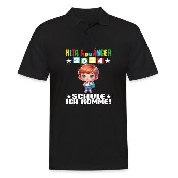 kita abgänger 2024 abschluss kita - Männer Poloshirt - Schwarz - Vorne - Kai (181cm)