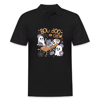Boo Crew Halloween Nurse Ghost Skeleton Funny - Men's Polo Shirt - black - Front - Kai (181cm)