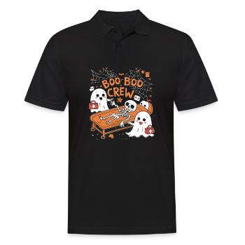 Boo Crew Halloween Nurse Ghost Skeleton Funny - Men's Polo Shirt - black - Front - Kai (181cm)