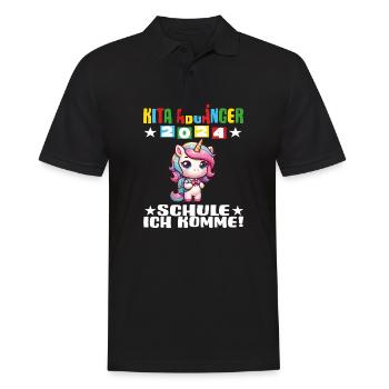 erstklässler kindergartenzeit - Männer Poloshirt - Schwarz - Vorne - Kai (181cm)