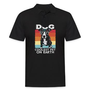 Chien Le Plus Cool Pet Sur Terre Lunettes De Soleil Rétro Drôle - Polo Homme - noir - Devant - Kai (181cm)