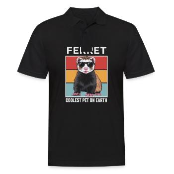 Ferret Coolest Pet On Earth Retro Sunglasses - Men's Polo Shirt - black - Front - Kai (181cm)