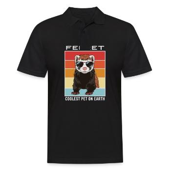Ferret Coolest Pet On Earth Retro Sunglasses - Men's Polo Shirt - black - Front - Kai (181cm)