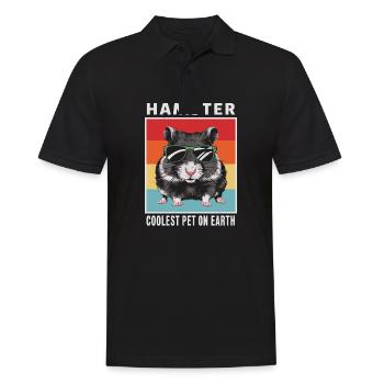 Hamster Coolest Pet On Earth Retro Sunglasses - Men's Polo Shirt - black - Front - Kai (181cm)
