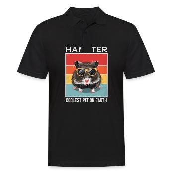 Hamster Coolest Pet On Earth Retro Sunglasses - Men's Polo Shirt - black - Front - Kai (181cm)
