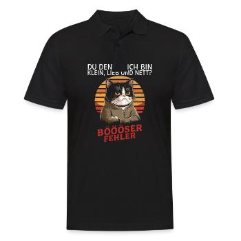 You think I'm small, sweet and nice? Fun - Men's Polo Shirt - black - Front - Kai (181cm)