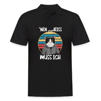 Funny cat saying: I have to give a shit - Men's Polo Shirt - black - Front - Kai (181cm)