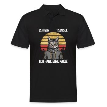 I'm not single I have a cat - Men's Polo Shirt - black - Front - Kai (181cm)