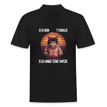 I'm not single I have a cat - Men's Polo Shirt - black - Front - Kai (181cm)