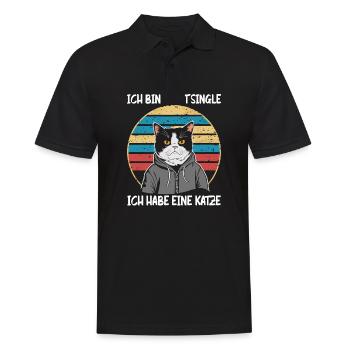 I'm not single I have a cat - Men's Polo Shirt - black - Front - Kai (181cm)