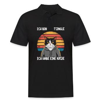 I'm not single I have a cat - Men's Polo Shirt - black - Front - Kai (181cm)