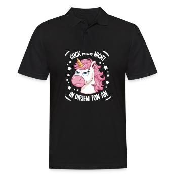 Don't Look At Me In This Tone Funny Unicorn - Men's Polo Shirt - black - Front - Kai (181cm)