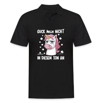 Don't Look At Me In This Tone Funny Unicorn - Men's Polo Shirt - black - Front - Kai (181cm)