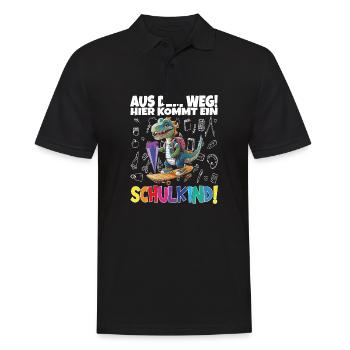 Schulkind 2024 Einschulung Schulanfang - Männer Poloshirt - Schwarz - Vorne - Kai (181cm)