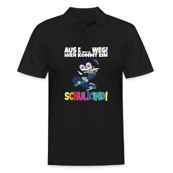 Schulkind 2024 Einschulung Schulanfang - Männer Poloshirt - Schwarz - Vorne - Kai (181cm)