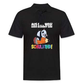 Schulkind 2024 Einschulung Schulanfang - Männer Poloshirt - Schwarz - Vorne - Kai (181cm)
