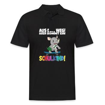 Schulkind 2024 Einschulung Schulanfang - Männer Poloshirt - Schwarz - Vorne - Kai (181cm)