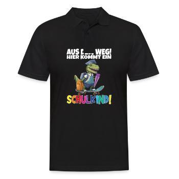Schulkind 2024 Einschulung Schulanfang - Männer Poloshirt - Schwarz - Vorne - Kai (181cm)