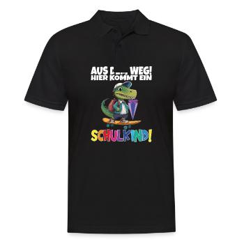 Schulkind 2024 Einschulung Schulanfang - Männer Poloshirt - Schwarz - Vorne - Kai (181cm)