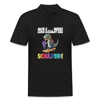 Schulkind 2024 Einschulung Schulanfang - Männer Poloshirt - Schwarz - Vorne - Kai (181cm)