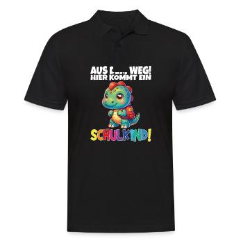 Schulkind 2024 Einschulung Schulanfang - Männer Poloshirt - Schwarz - Vorne - Kai (181cm)