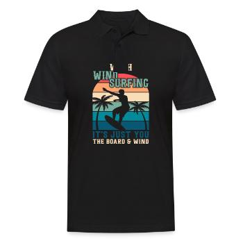 In windsurfing, there is only you, the board and wind - Men's Polo Shirt - black - Front - Kai (181cm)