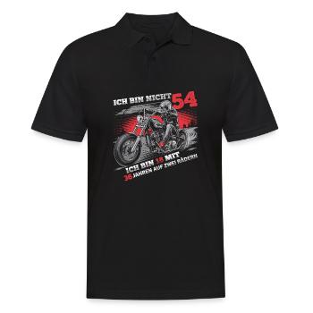 Ich bin nicht 54 Motorradfahrer Biker 54. - Männer Poloshirt - Schwarz - Vorne - Kai (181cm)