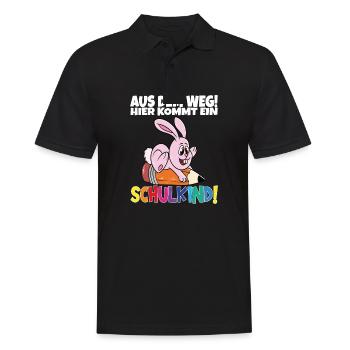 Schulkind 2024 Einschulung Schulanfang - Männer Poloshirt - Schwarz - Vorne - Kai (181cm)
