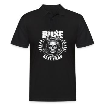 Motorrad Biker Lady Sarkasmus Böse alte Frau - Männer Poloshirt - Schwarz - Vorne - Kai (181cm)