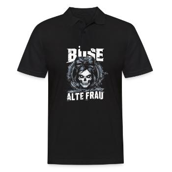 Motorrad Biker Lady Sarkasmus Böse alte Frau - Männer Poloshirt - Schwarz - Vorne - Kai (181cm)