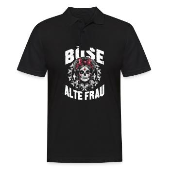 Motorrad Biker Lady Sarkasmus Böse alte Frau - Männer Poloshirt - Schwarz - Vorne - Kai (181cm)