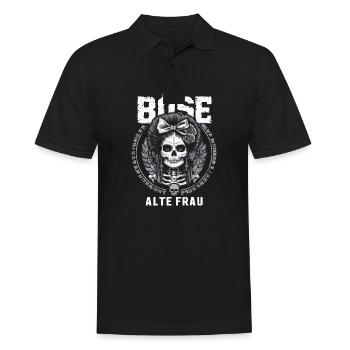 Motorrad Biker Lady Sarkasmus Böse alte Frau - Männer Poloshirt - Schwarz - Vorne - Kai (181cm)