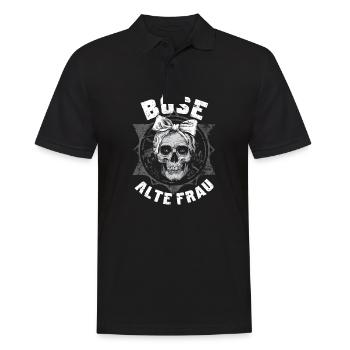 Motorrad Biker Lady Sarkasmus Böse alte Frau - Männer Poloshirt - Schwarz - Vorne - Kai (181cm)